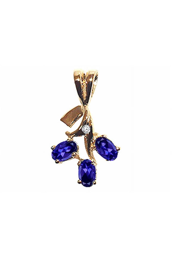 � Oval 5x3mm Genuine Iolite Pendant Necklace