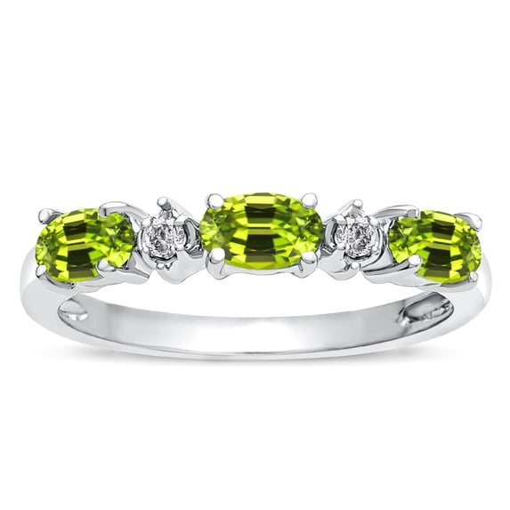 Tommaso Design� Oval 5x3mm Genuine Peridot three stone oval band