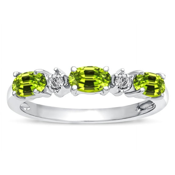 Tommaso Design� Oval 5x3mm Genuine Peridot three stone oval band
