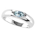 thumbnail image 1 of Tommaso Design� Oval 6x4mm Genuine Aquamarine Birthstone Wedding Band, 1 of 9