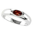 thumbnail image 1 of Tommaso Design� Oval 6x4mm Genuine Garnet Birthstone Wedding Band, 1 of 9