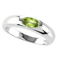 thumbnail image 1 of Tommaso Design� Oval 6x4mm Genuine Peridot Birthstone Wedding Band, 1 of 9