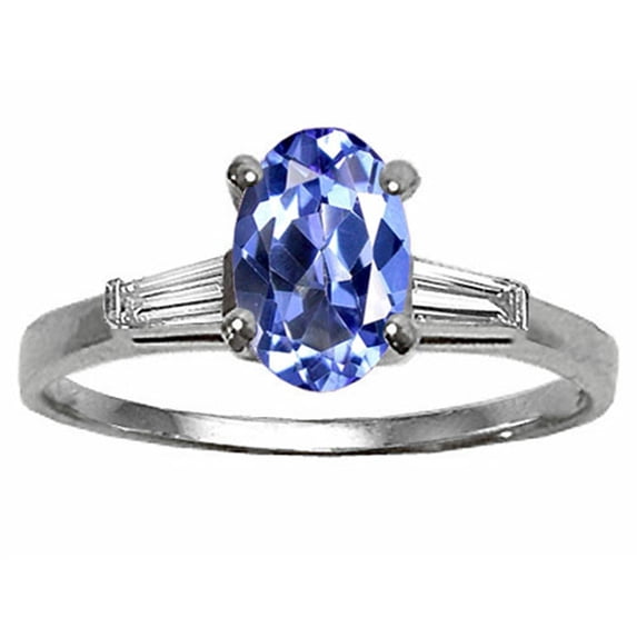 Tommaso Design� Oval 7x5 mm Genuine Tanzanite Engagement Ring
