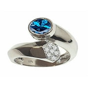 Tommaso Design� Oval 7x5mm Genuine Blue Topaz Ring