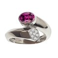 thumbnail image 1 of Tommaso Design� Oval 7x5mm Genuine Rhodolite Bypass Ring, 1 of 9