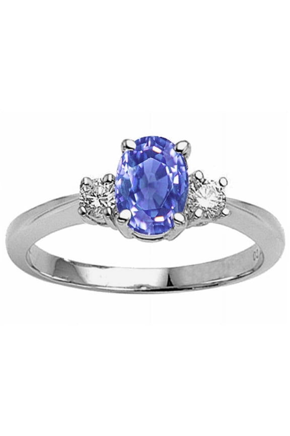 � Oval 7x5mm Genuine Tanzanite Engagement Ring