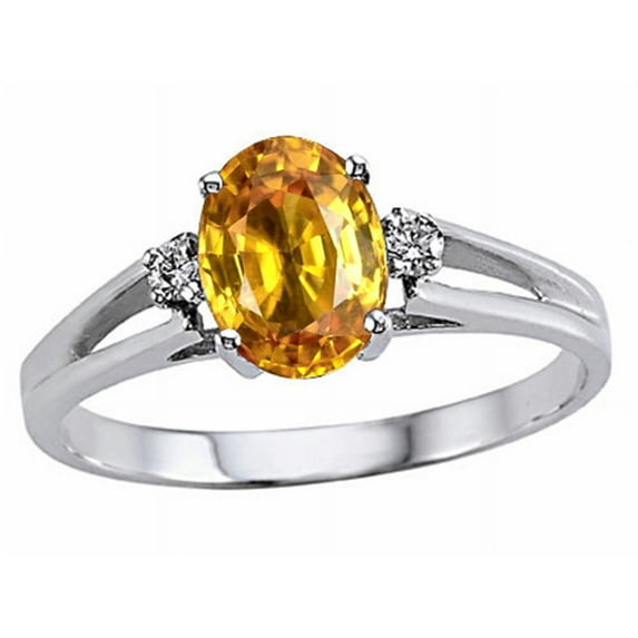 Tommaso Design� Oval 7x5mm Genuine Yellow Sapphire Ring