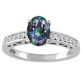 thumbnail image 1 of Tommaso Design� Oval 7x5mm Mystic Rainbow Topaz Solitaire Engagement Ring, 1 of 9