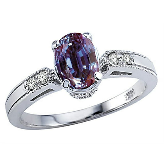 Tommaso Design� Oval 7x5mm Simulated Alexandrite Ring
