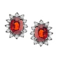 thumbnail image 1 of Tommaso Design� Oval 8x6 mm Genuine Garnet Earrings, 1 of 9