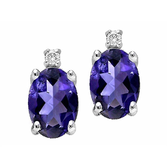 Tommaso Design� Oval 8x6 mm Genuine Iolite Earrings