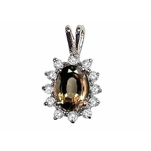Tommaso Design� Oval 8x6 mm Genuine Smoky Quartz Pendant Necklace