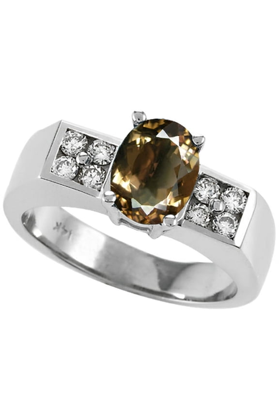 � Oval 8x6 mm Genuine Smoky Quartz Ring