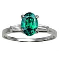 thumbnail image 1 of Tommaso Design� Oval 8x6 mm Simulated Emerald And Engagement Ring, 1 of 9
