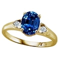 thumbnail image 1 of Tommaso Design� Oval 8x6mm Created Blue Sapphire Ring, 1 of 9