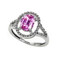thumbnail image 1 of Tommaso Design� Oval 8x6mm Created Pink Sapphire Ring, 1 of 9