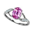 thumbnail image 1 of Tommaso Design� Oval 8x6mm Created Pink Sapphire Ring, 1 of 8
