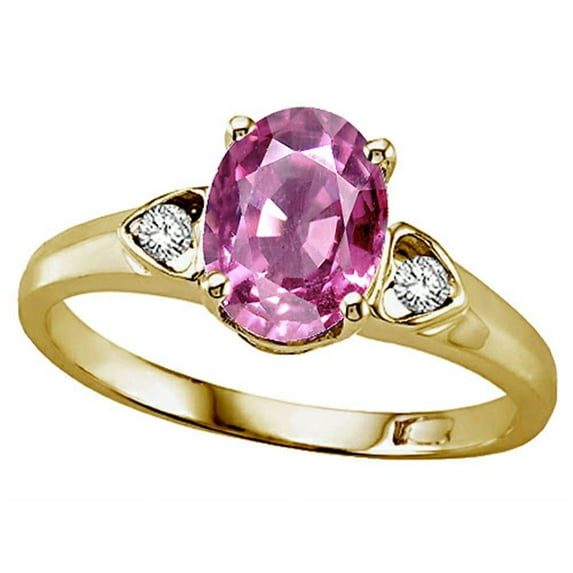 Tommaso Design� Oval 8x6mm Created Pink Sapphire Ring