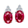 thumbnail image 1 of Tommaso Design� Oval 8x6mm Created Ruby Earrings Studs, 1 of 9
