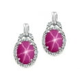 thumbnail image 1 of Tommaso Design� Oval 8x6mm Created Star Ruby Earrings, 1 of 8