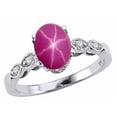 thumbnail image 1 of Tommaso Design� Oval 8x6mm Created Star Ruby Ring, 1 of 9
