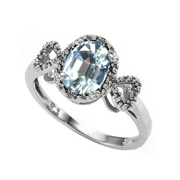 Tommaso Design� Oval 8x6mm Genuine Aquamarine Ring