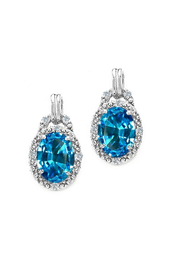 � Oval 8x6mm Genuine Black Topaz Earrings