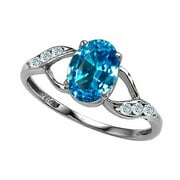 Tommaso Design� Oval 8x6mm Genuine Blue Topaz Ring