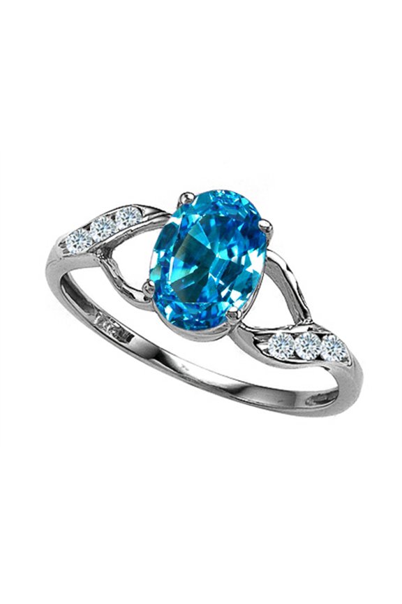 � Oval 8x6mm Genuine Blue Topaz Ring