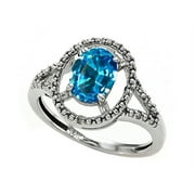 Tommaso Design� Oval 8x6mm Genuine Blue Topaz Ring