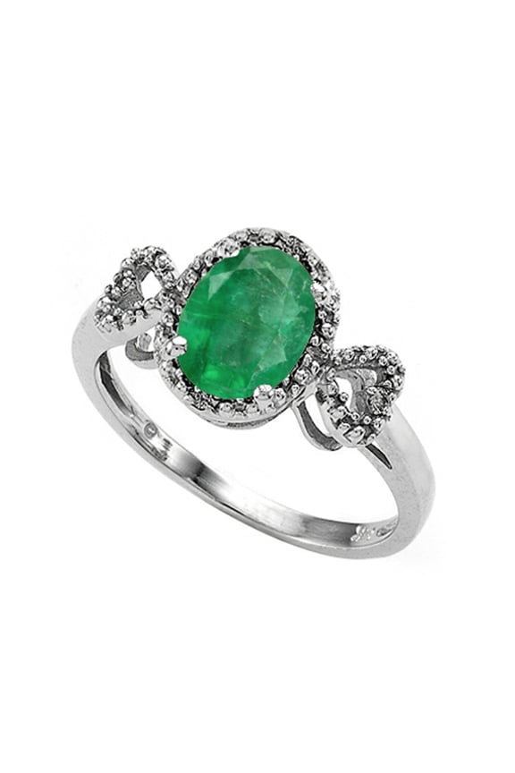 � Oval 8x6mm Genuine Emerald Ring