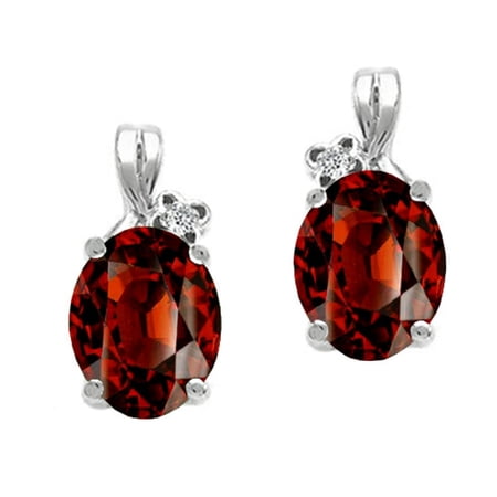Tommaso Design? Oval 8x6mm Genuine Garnet Earrings