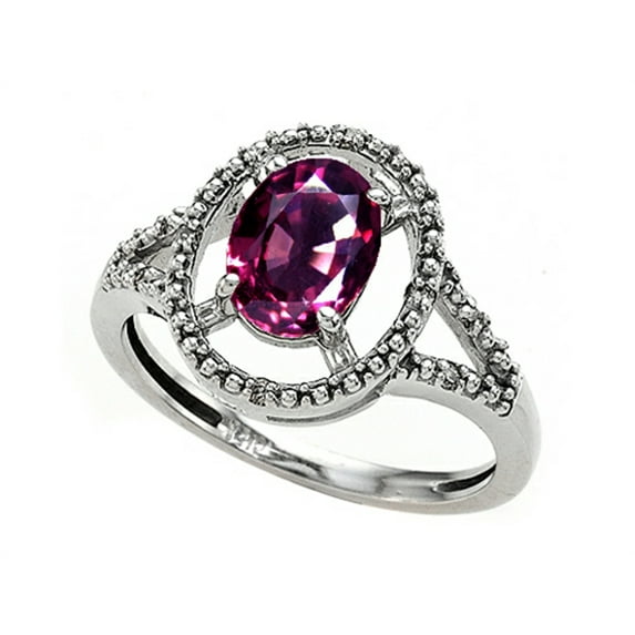 Tommaso Design� Oval 8x6mm Genuine Rhodolite Ring