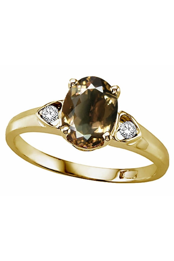� Oval 8x6mm Genuine Smoky Quartz Ring