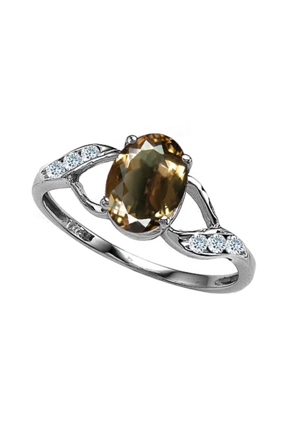 � Oval 8x6mm Genuine Smoky Quartz Ring