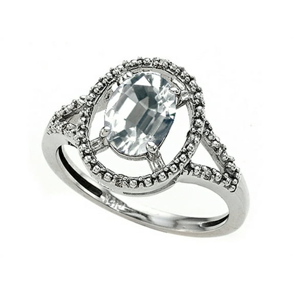 Tommaso Design� Oval 8x6mm Genuine White Topaz Ring