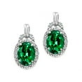 thumbnail image 1 of Tommaso Design� Oval 8x6mm Simulated Emerald Earrings, 1 of 8