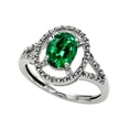 thumbnail image 1 of Tommaso Design� Oval 8x6mm Simulated Emerald Ring, 1 of 9
