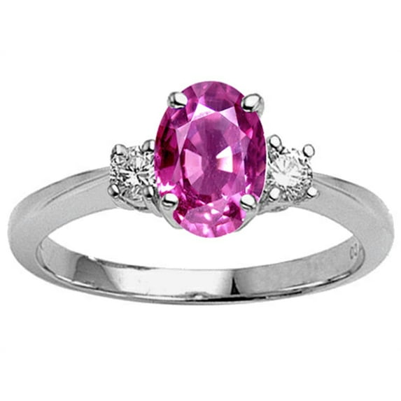 Tommaso Design� Oval 9x7mm Created Pink Sapphire Engagement Ring