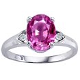 thumbnail image 1 of Tommaso Design� Oval 9x7mm Created Pink Sapphire Ring, 1 of 9
