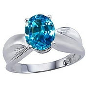 Tommaso Design� Oval 9x7mm Genuine Blue Topaz Ring