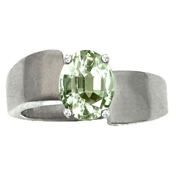 Tommaso Design� Oval 9x7mm Green Amethyst Ring