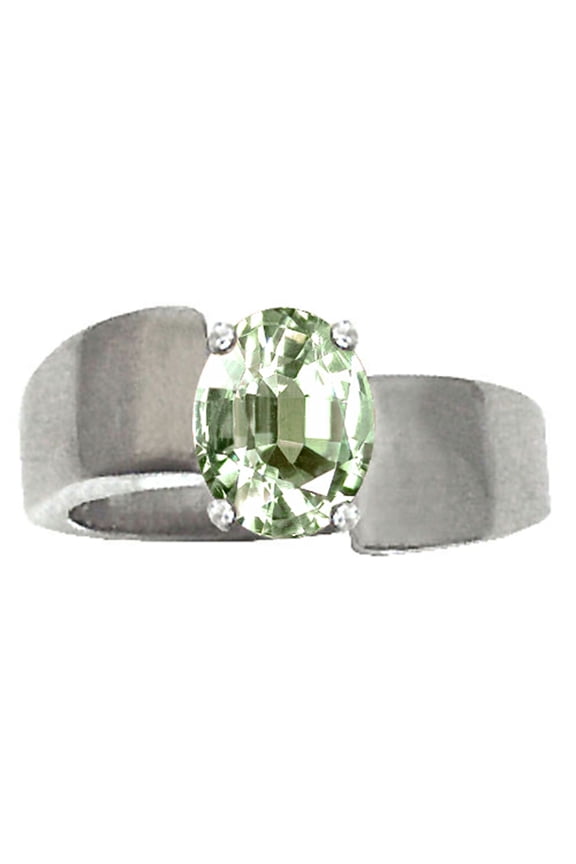� Oval 9x7mm Green Amethyst Ring