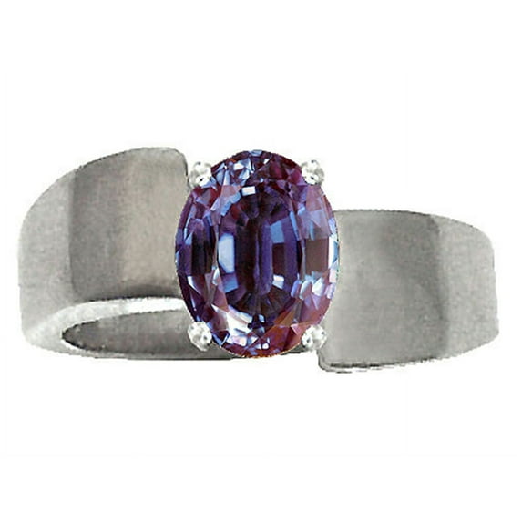 Tommaso Design� Oval 9x7mm Simulated Alexandrite Ring