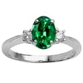 thumbnail image 1 of Tommaso Design� Oval 9x7mm Simulated Emerald And Engagement Ring, 1 of 9