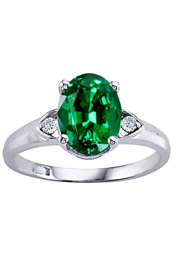 � Oval 9x7mm Simulated Emerald Ring