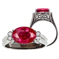 thumbnail image 1 of Tommaso Design� Oval Created Ruby Ring, 1 of 9
