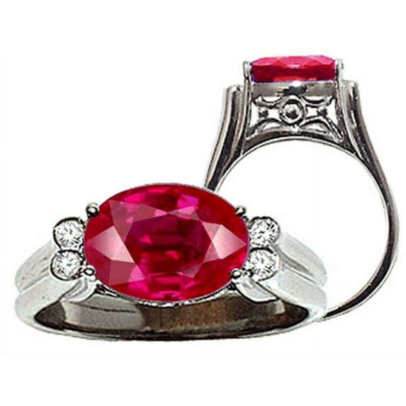 Tommaso Design� Oval Created Ruby Ring
