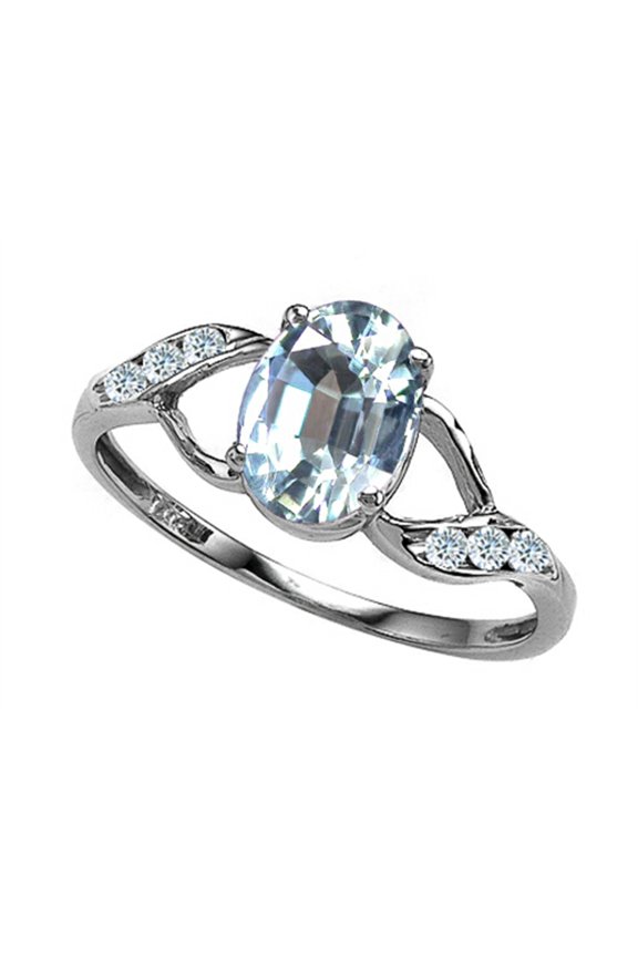 � Oval Genuine Aquamarine Ring