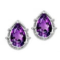 thumbnail image 1 of Tommaso Design� Pear Shape 10x7mm Genuine Amethyst Earrings, 1 of 9